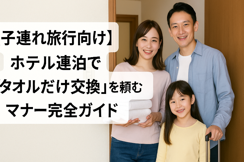【子連れ旅行向け】ホテル連泊で「タオルだけ交換」を頼むコツとマナー完全ガイド
