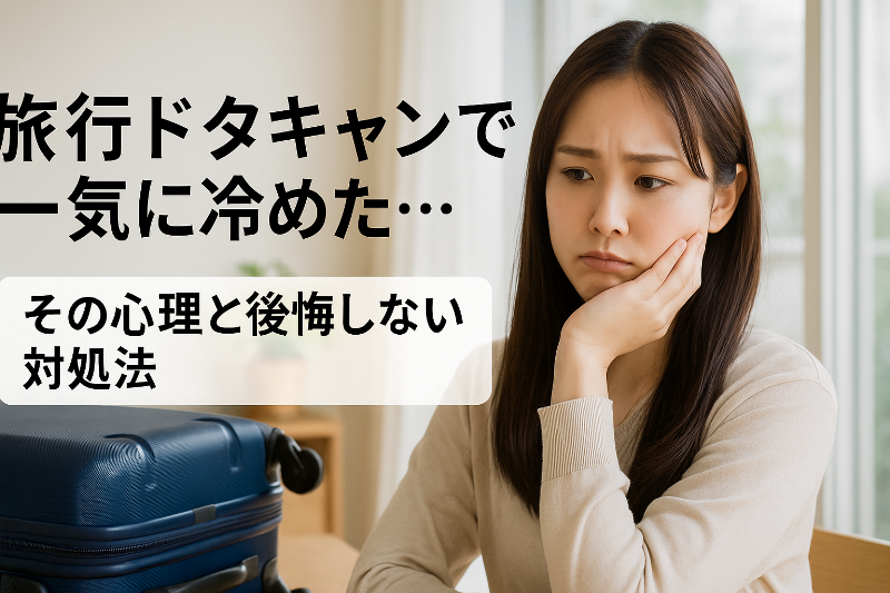 旅行ドタキャンで一気に冷めた…その心理と後悔しない対処法