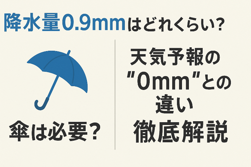 降水量0.9mmはどれくらい？傘は必要？天気予報の“0mm”との違いを徹底解説