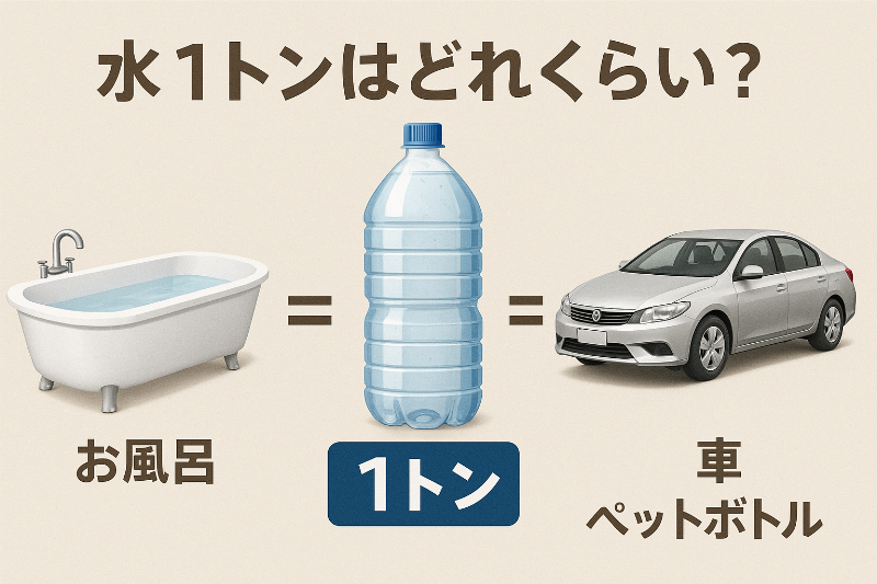 水1トンはどれくらい？お風呂・ペットボトル・車でわかる身近な例え集