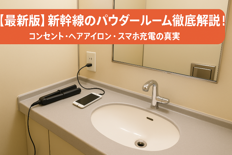 【最新版】新幹線のパウダールーム徹底解説！コンセント・ヘアアイロン・スマホ充電の真実
