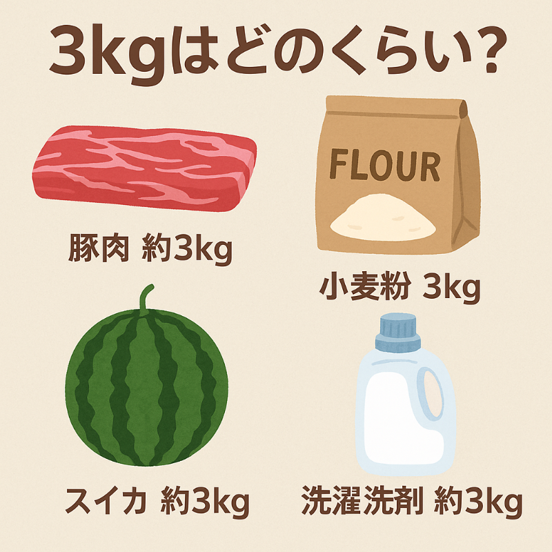3kgはどのくらい？身近な食べもの・日用品で分かる重さの目安