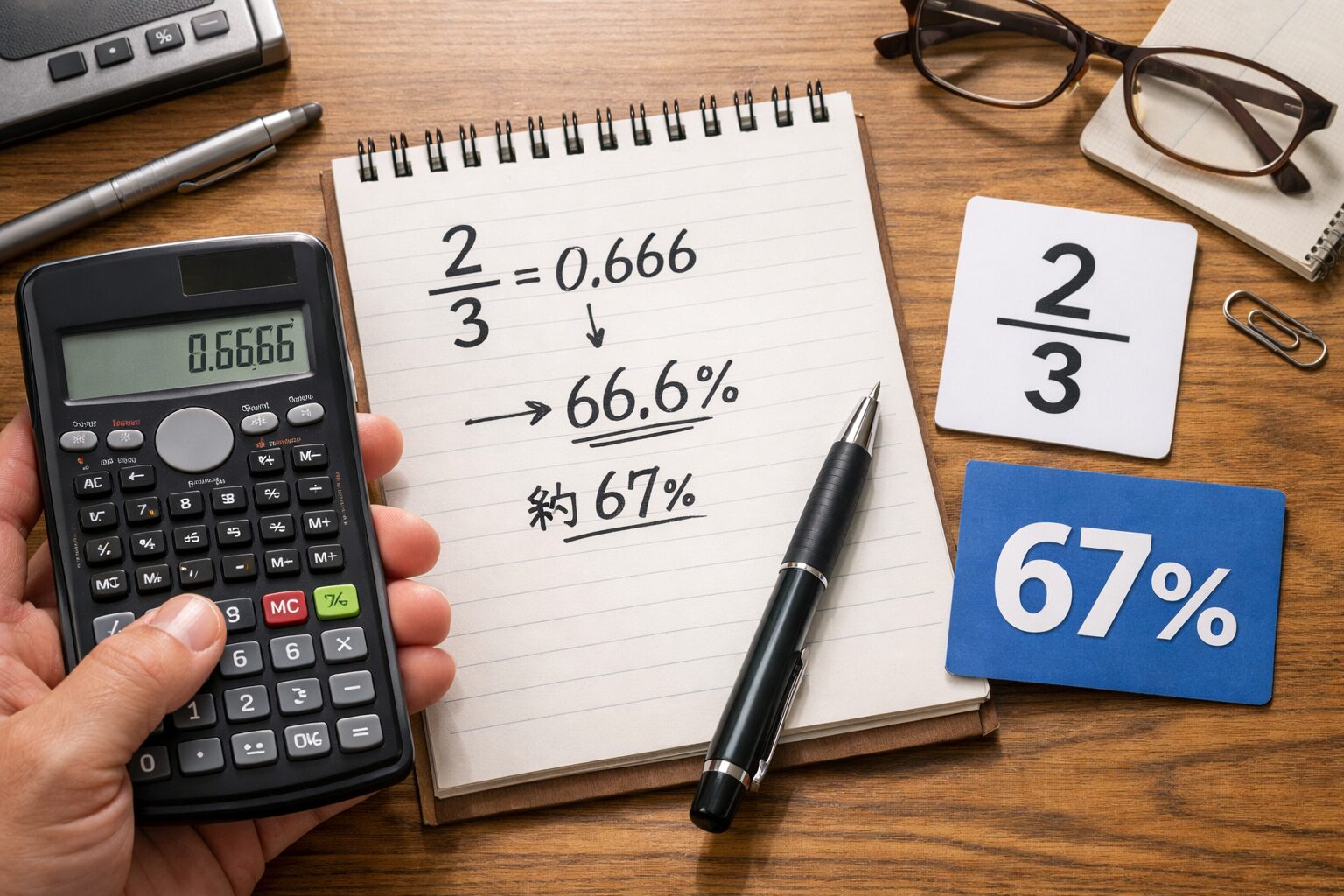 「2/3＝何パーセント？」を一瞬で計算する方法｜初心者向けやさしい解説