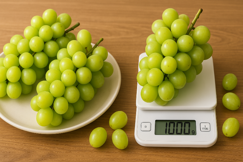 シャインマスカット1キロはどのくらい？実際に量ってわかった房数と相場